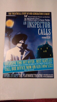 When An Inspector Calls vintage Royal National Theatre flyer