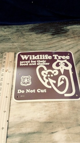 US Forest Service Wildlife Tree Sign Metal Owl Protect Department Of Agriculture
