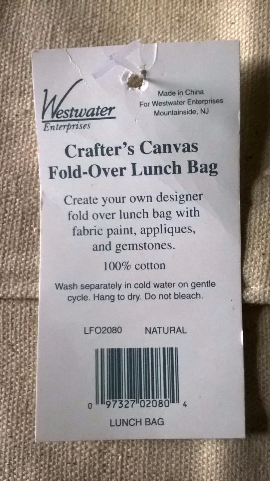 Canvas Craft LUNCH BAG Decoupage Painting Cross Stitch Velcro Closure NEW!
