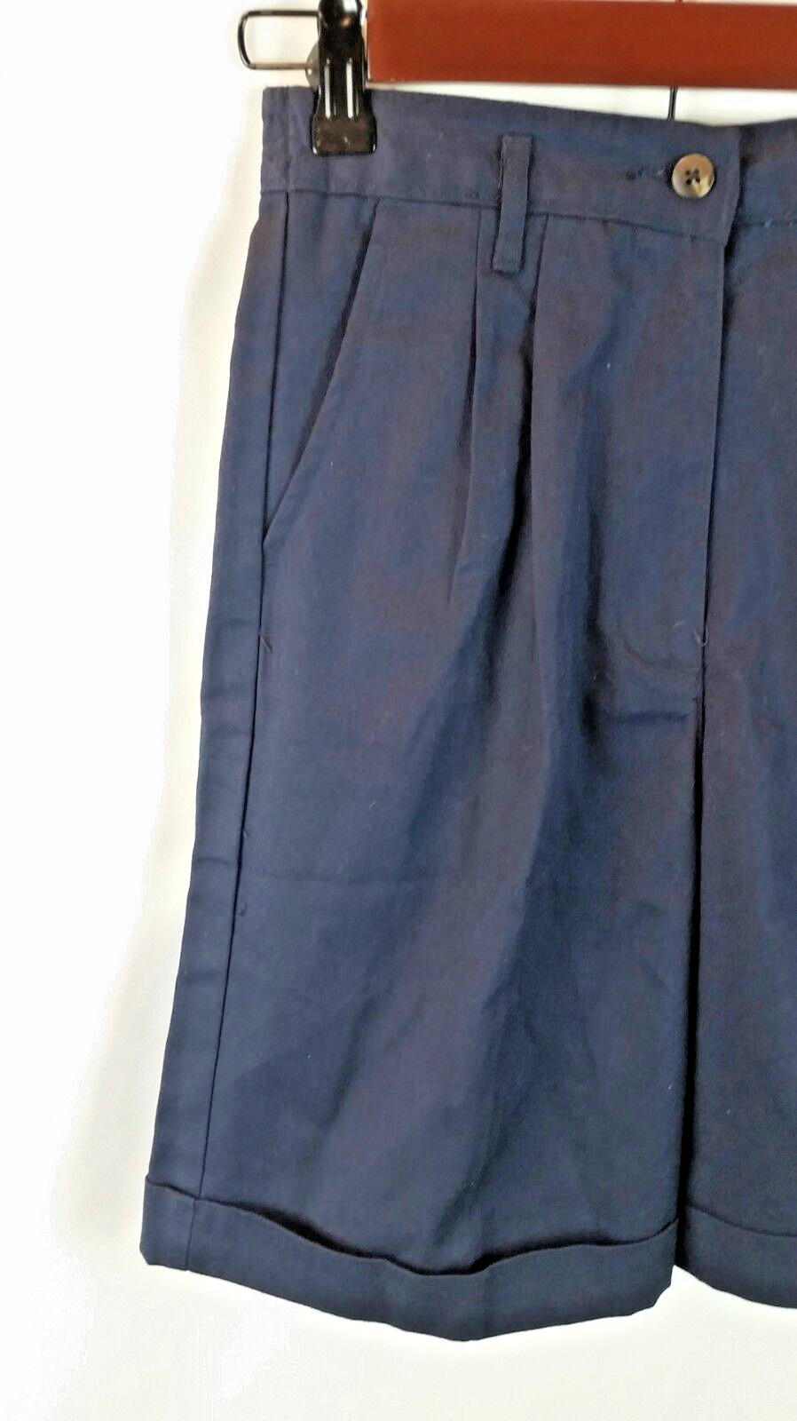 NEW MOVES Boy's Pleated Front Blue Wrinkle Stain Resistant School Shorts Size 14