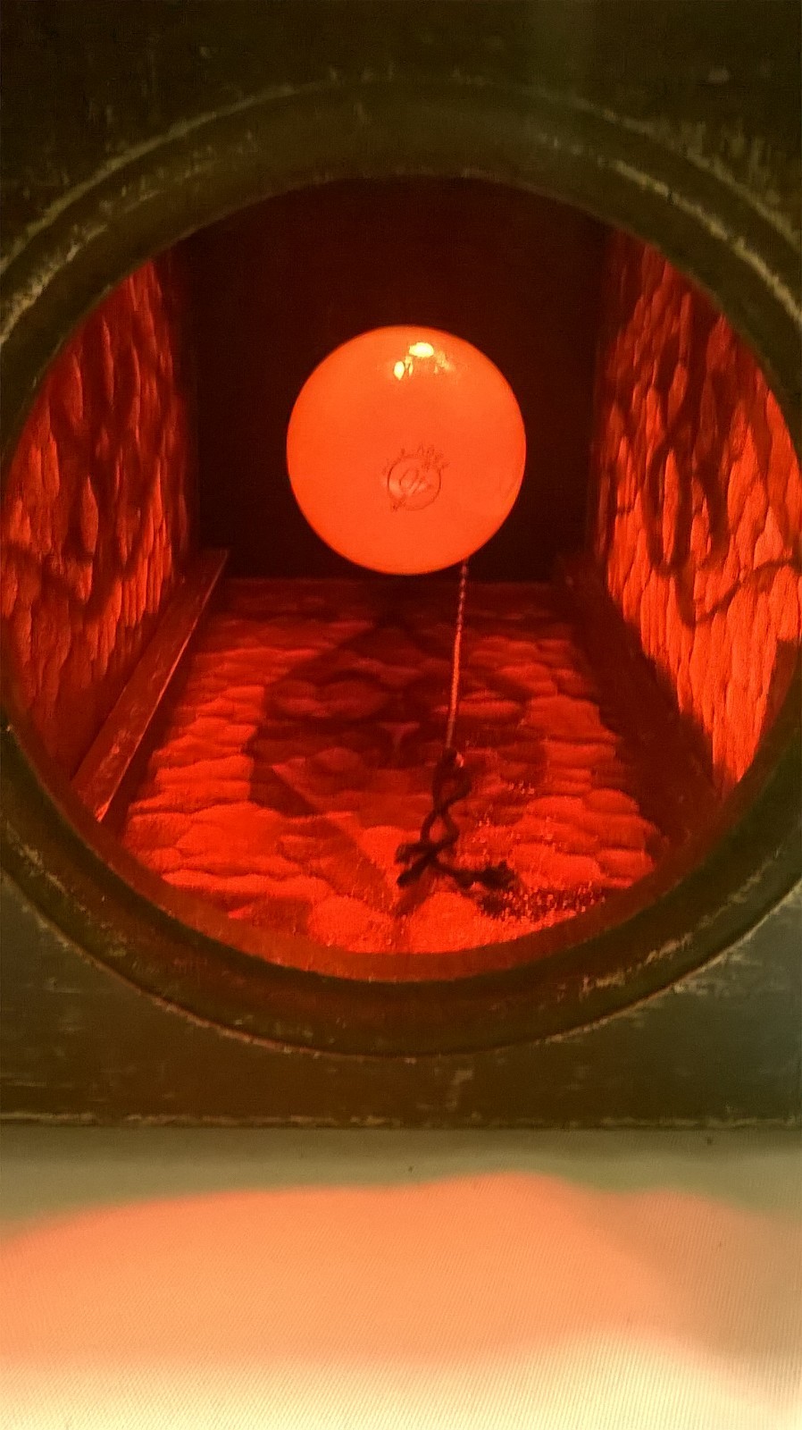 Vintage Red Box Lantern with 13 ft Chain & Plug in Cord