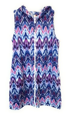 

Tommy Bahama Ikat Mirage Спа-платье на молнии спереди, синий понедельник, маленькое, Blue monday