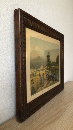 P. Preux 冬の風景 油彩画 金色フレーム付き 風景画 油彩 木製フレーム付き - メルカリ