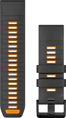 GARMIN - Fenix 8 QuickFit-Armband 26 mm, Silikon Graphit/Orange - Titanschließe