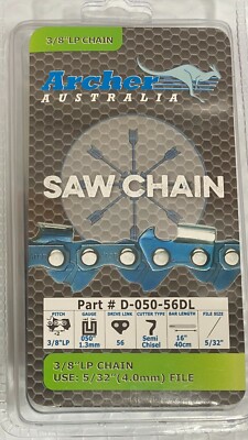 16'' Chainsaw Saw Chain Ryobi RY3716 RY40550 Wen 4017 40417 3/8''LP .050 56DL S56