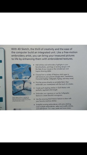 Pfaff Embroidery CREATIVE 4-D SKETCH brand new with dongle!