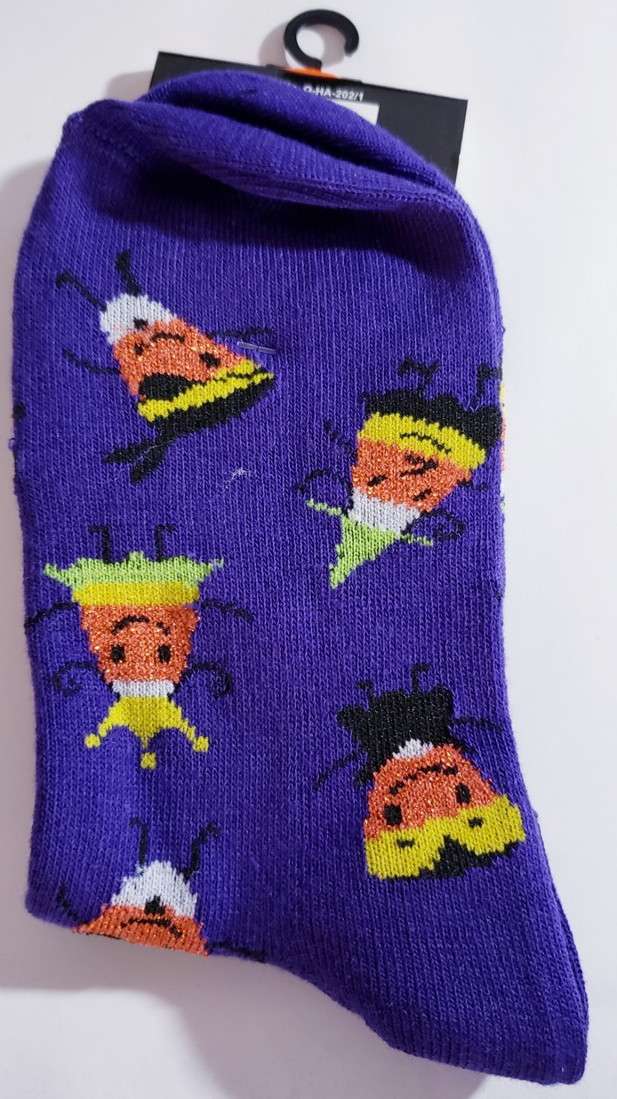 Halloween Socks Ladies Size 6-8 and 9-11 (Candy Corn People)