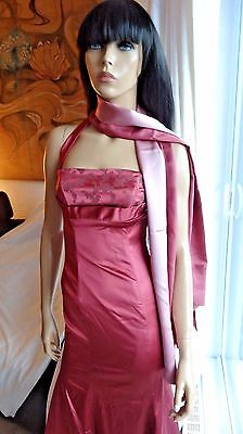 Glorious COAST EURO evening prom cocktail pink dress & scarf US2 XS $460