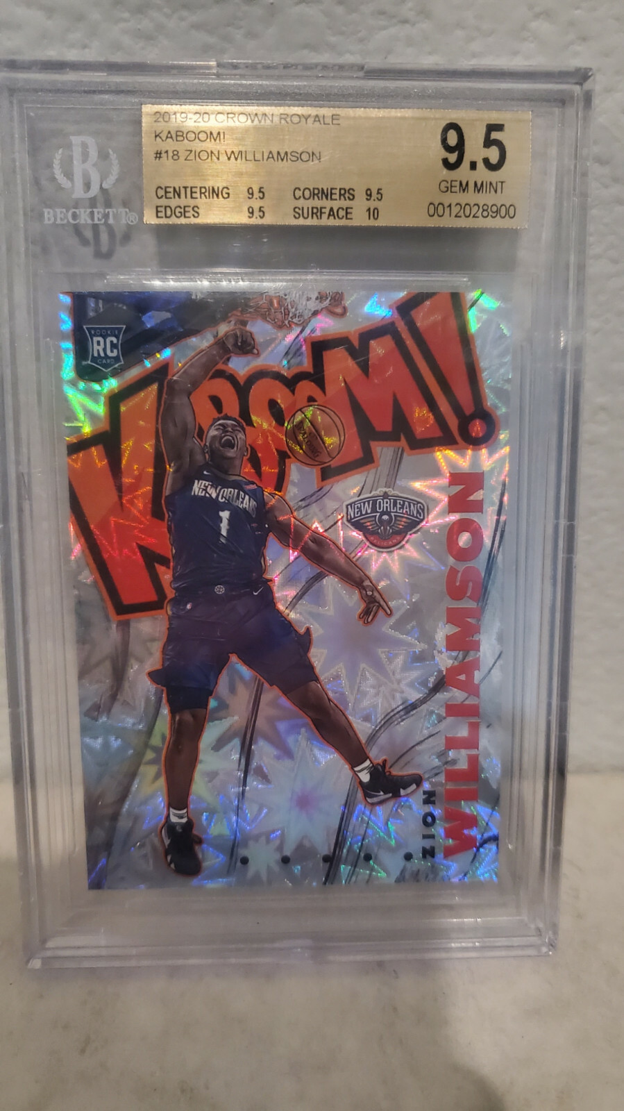 2019-20 Panini Crown Royale Zion Williamson Kaboom! BGS 9.5
