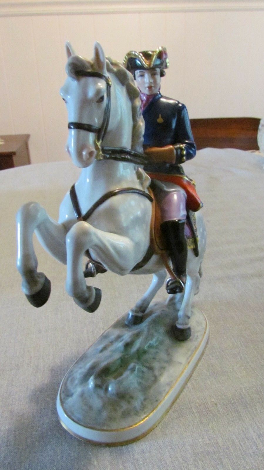 Dresden Art West Germany Handgelmt Figurine Soldier on Horse