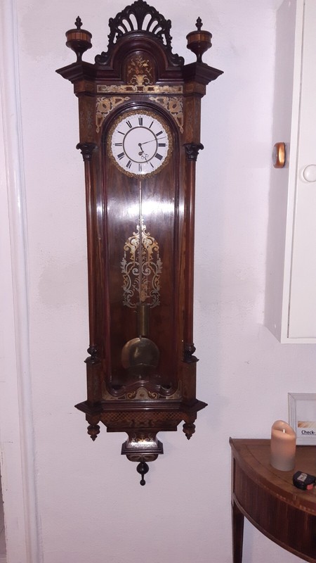 Grosse Palisander Wiener Regulator Mit Boulle Einlagen