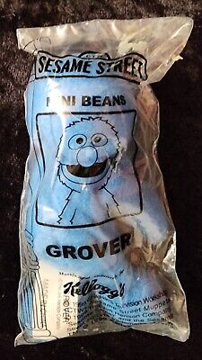 Sesame Street Mini Beans Grover 1999 Kellogg's Cereal Plush Sealed