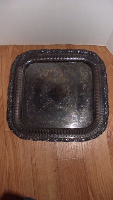 Antique INTERNATIONAL SILVER - SILVER PLATED SERVING TRAY, 15.5