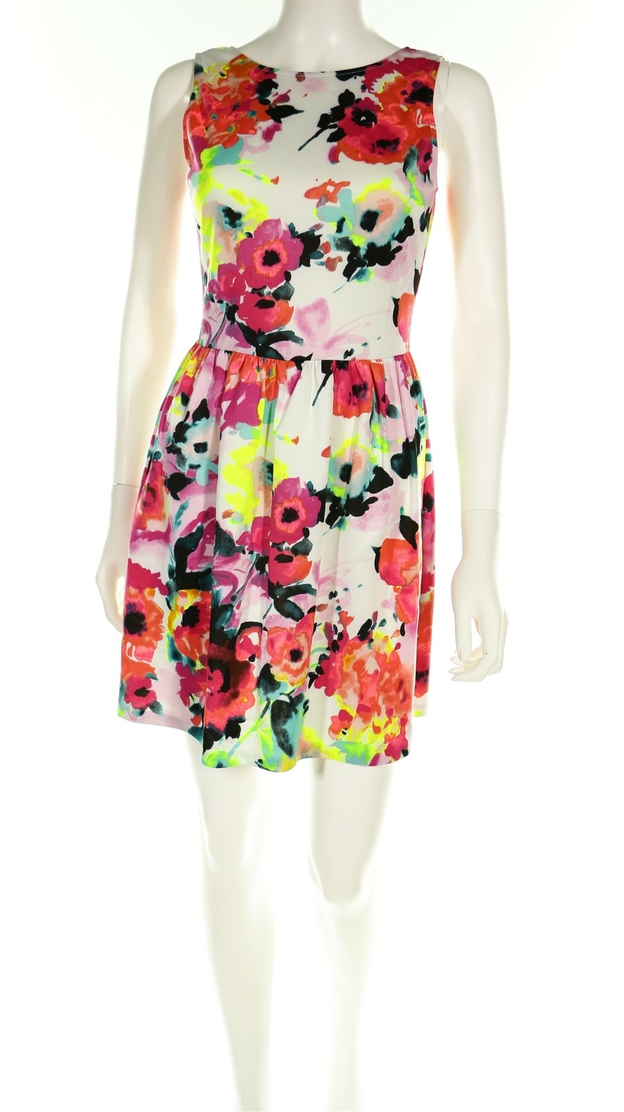 LOVE ADY 134137 Womens Floral Print Fit & Flare Dress Multi Size Medium