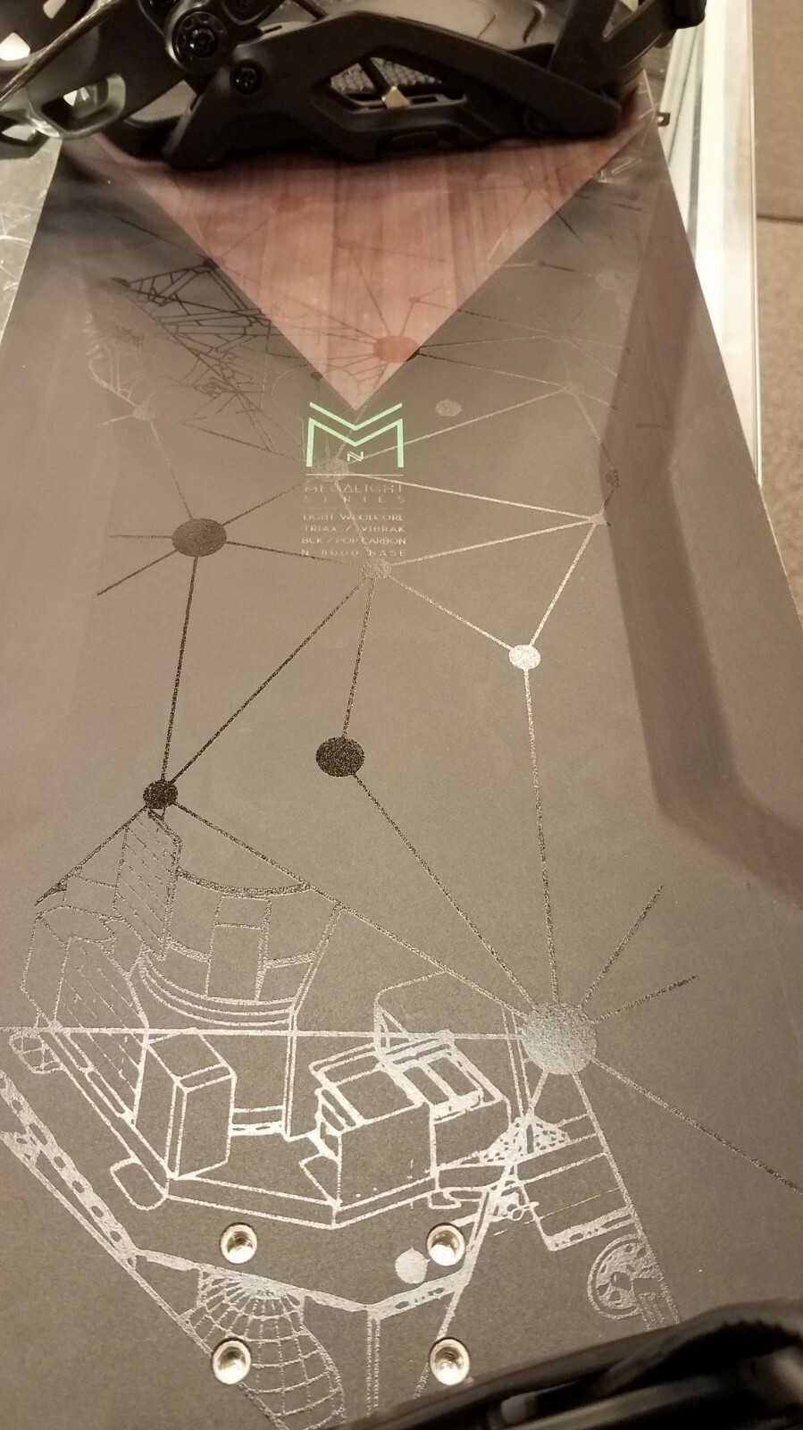 Nidecker MEGALIGHT Series 160 Snowboard Package w/ Flow Fuse Bindings RARE