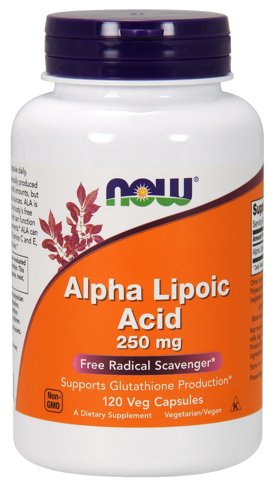 NOW Foods Альфа-липоевая кислота, 250 мг, 120 растительных капсул