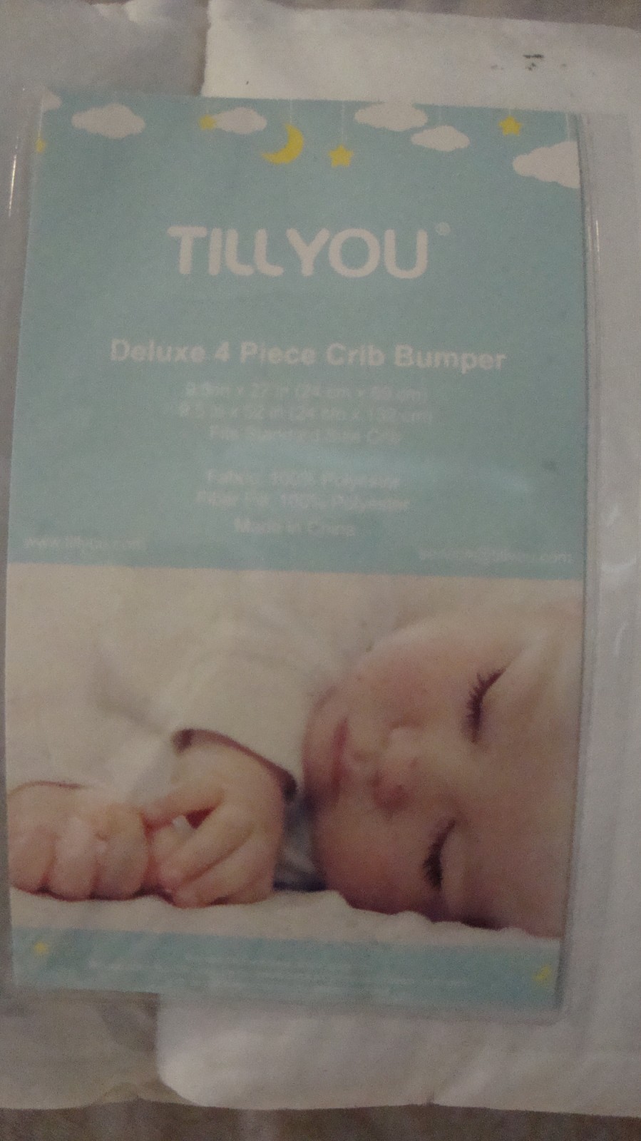 TILLYOU Deluxe 4 Piece Crib Bumper, White