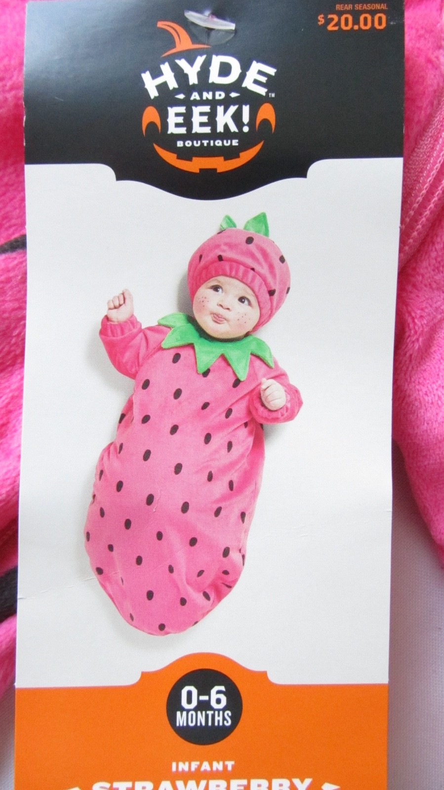 NEW Hide Eek Strawberry Strawbaby Pink Plush Halloween Costume 0-6 months