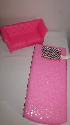 Barbie Dreamhouse Pink Couch & Bed Furniture Replacement