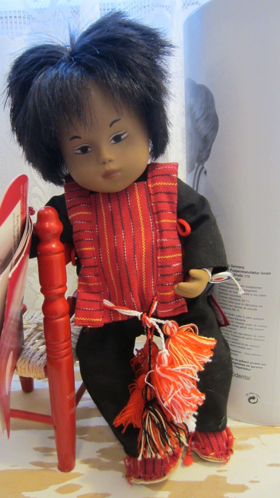 Gotz Asian Baby Sasha Doll LIKE, with tube, tags, limited