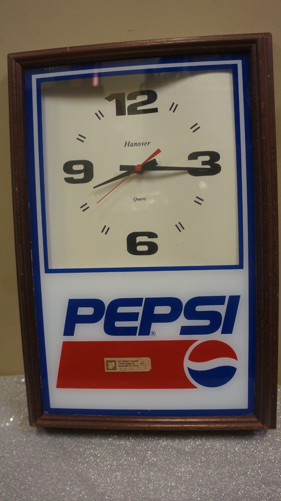 VINTAGE PEPSI CLOCK 11 X 16 NEEDS WORK | eBay