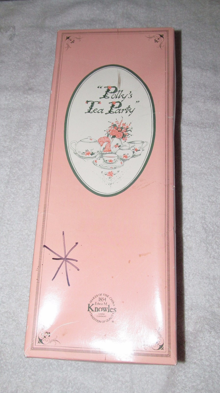 Edwin Knowles Susan Krey Polly's Tea Party Porcelain Doll 1990 NIB