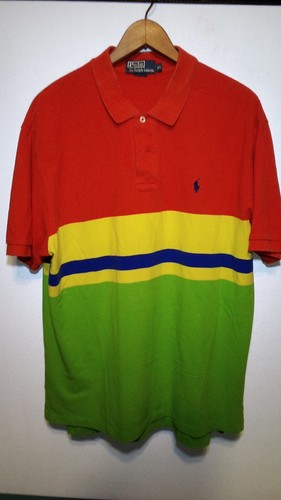 Polo Ralph Lauren Rugby Shirt Mens Sz XL Colorful Striped