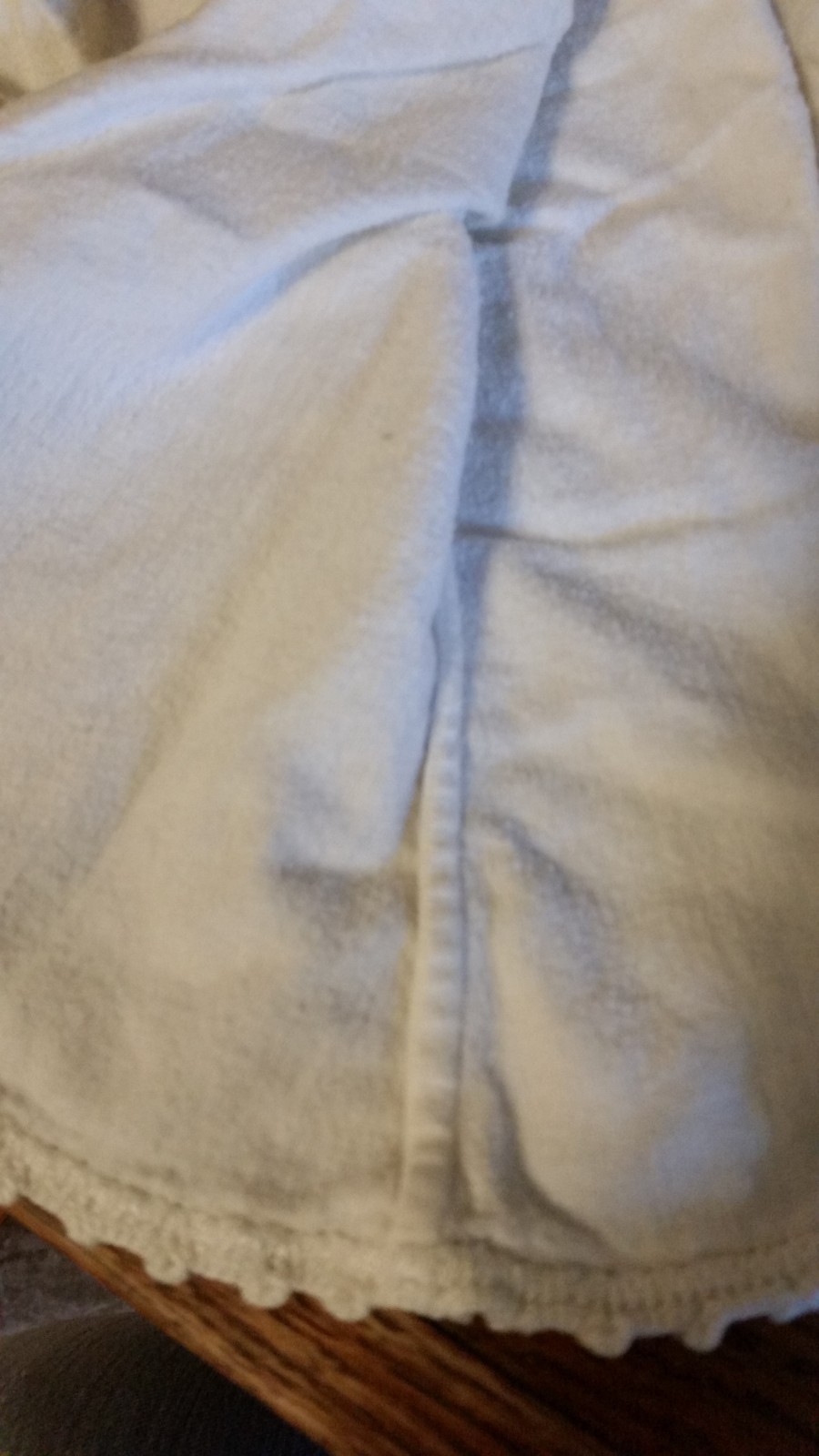 Vintage Infant Flannel Shirt/Jacket-White w/Picot Edging & Embroidery