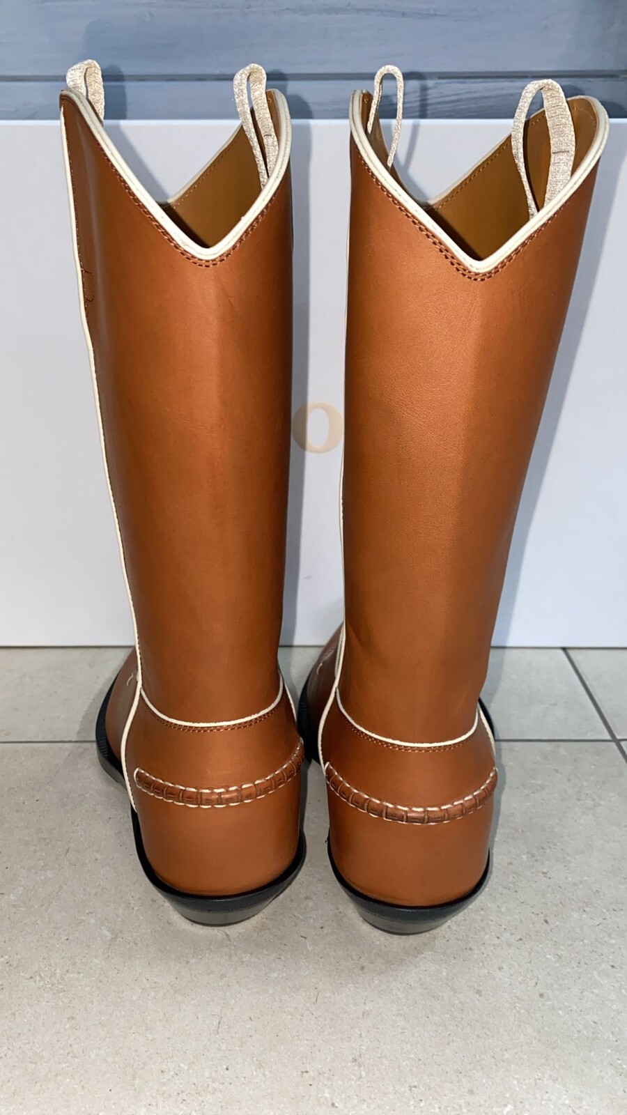 Pre-owned Chloé Texan Cowboy Boots In Leather Women Brown Size Eu 36 Ch