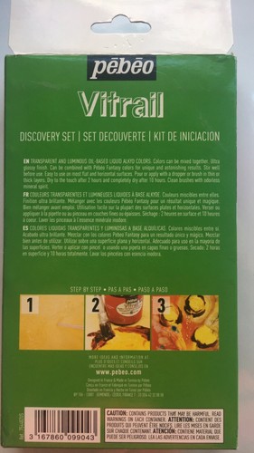 Pebeo Vitrail Discovery Decorative Set  Transparent Glass Paint 12 Pcs 9043