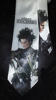 L@@K! Edward Scissorhands Satin Necktie - Johnny Depp Winona Ryder 