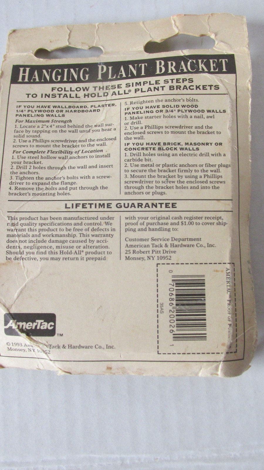 Hanging Plant Wall Bracket w/Hardware~4