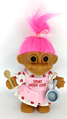 SHORT ORDER COOK  5'' Russ Troll Doll Pink Hair