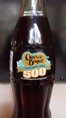 CRACKER BARREL 500 1999 COCA-COLA BOTTLE COLLECTIBLE 8OZ.