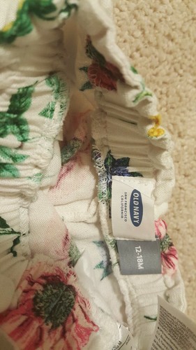 Baby girl OLD Navy Size 12-18 Month Shorts Lot Of 3 flowers pink yellow