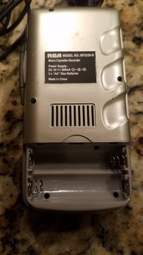 RCA RP3538-B Auto Voice Handheld Micro Cassette Voice Recorder - Fully Tested