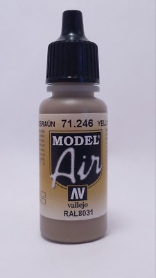 Vallejo Model Air Paint: 17ml  71246 Yellow Brown