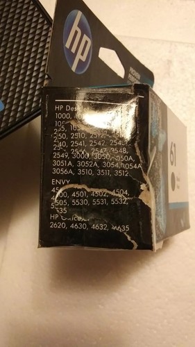 GENUINE SEALED HP 61 (CH561WN) BLACK INK CARTRIDGE.NEW IN BOX -  ReSealed