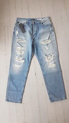 Antony Moratro Light Wash Distressed Jeans - 34