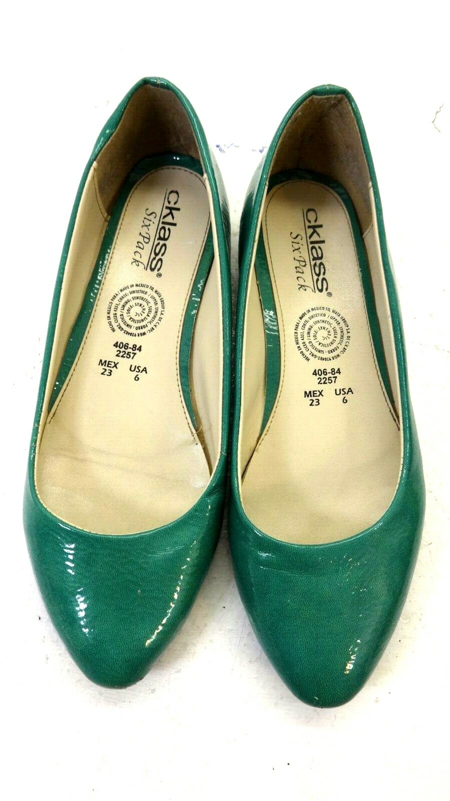 CKLASS WOMEN�S GREEN FAUX PATENT LEATHER FLATS SHOES SIZE