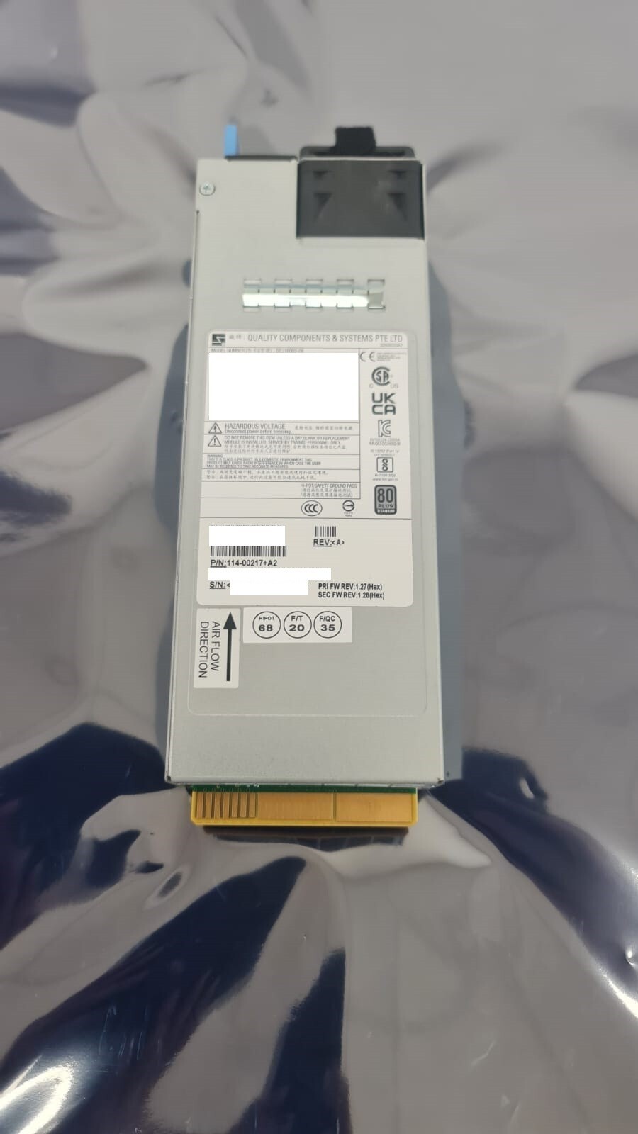 Netapp X97602A 114-00217+A2 1600W Titanium Power Supply AFF Netapp X97602A 114-00217+A2 1600W Titanium Power Supply AFF