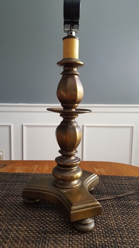 Vintage Lamp Table Electric Dual Light No Shade