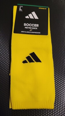 Adidas Metro 6 (Large)  Soccer Socks - 1 Pair - Yellow