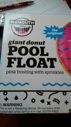 Big Mouth Inc. Giant Donut Pool Float Pink Frosting with Sprinkles Over 4 Feet
