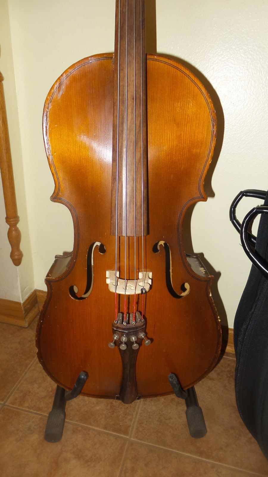 USA Vintage Engelhardt 1/2 Size Cello With Case, Rosewood Tuning Pegs