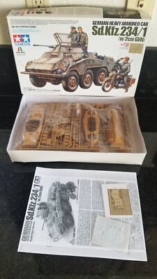 TAMIYA GERMAN  SD.KFZ 234/1 ARMOR CAR & MOTORCYCLE TANK 1/35 SCALE  MODEL KIT 