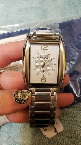 FOSSIL FS-4350 QUARTZ MANS WRIST WATCH ST STEEL IN ORIGINAL PLASTIC COVER