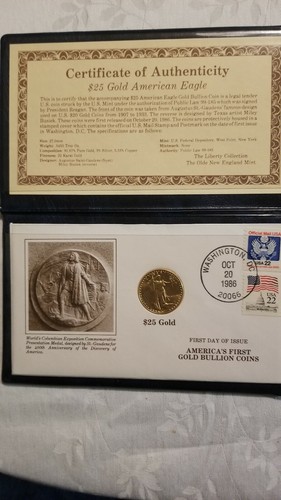 1986 FIRST DAY OF ISSUE Gold Eagle Complete 4 Coin Set
