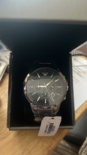 NEW GENUINE EMPORIO ARMANI STAINLESS STEEL MENS WATCH AR2460