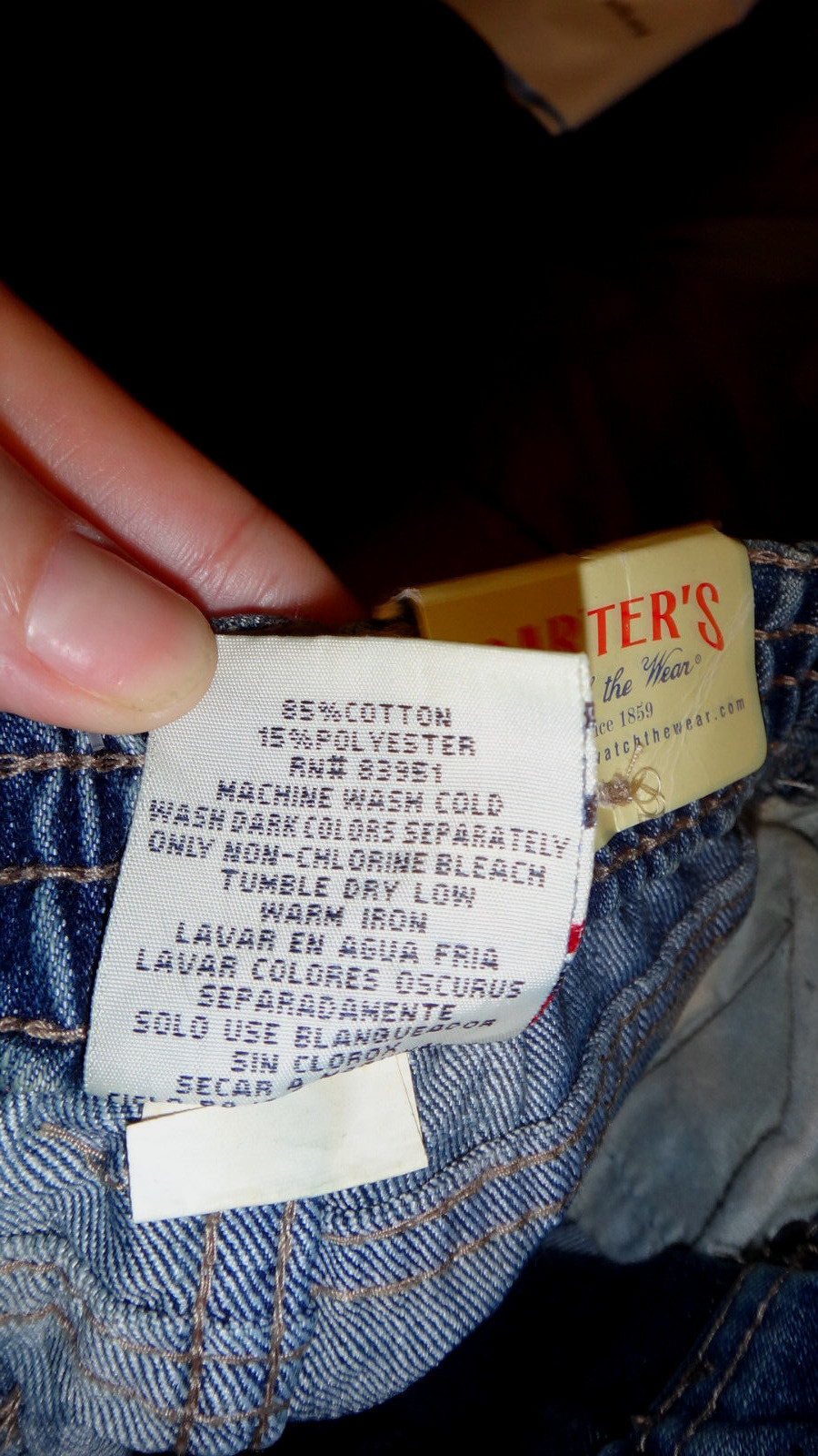 NWT Carter's Straight Fit Kids 2T Jeans 85% Cotton 15% Polyester $22